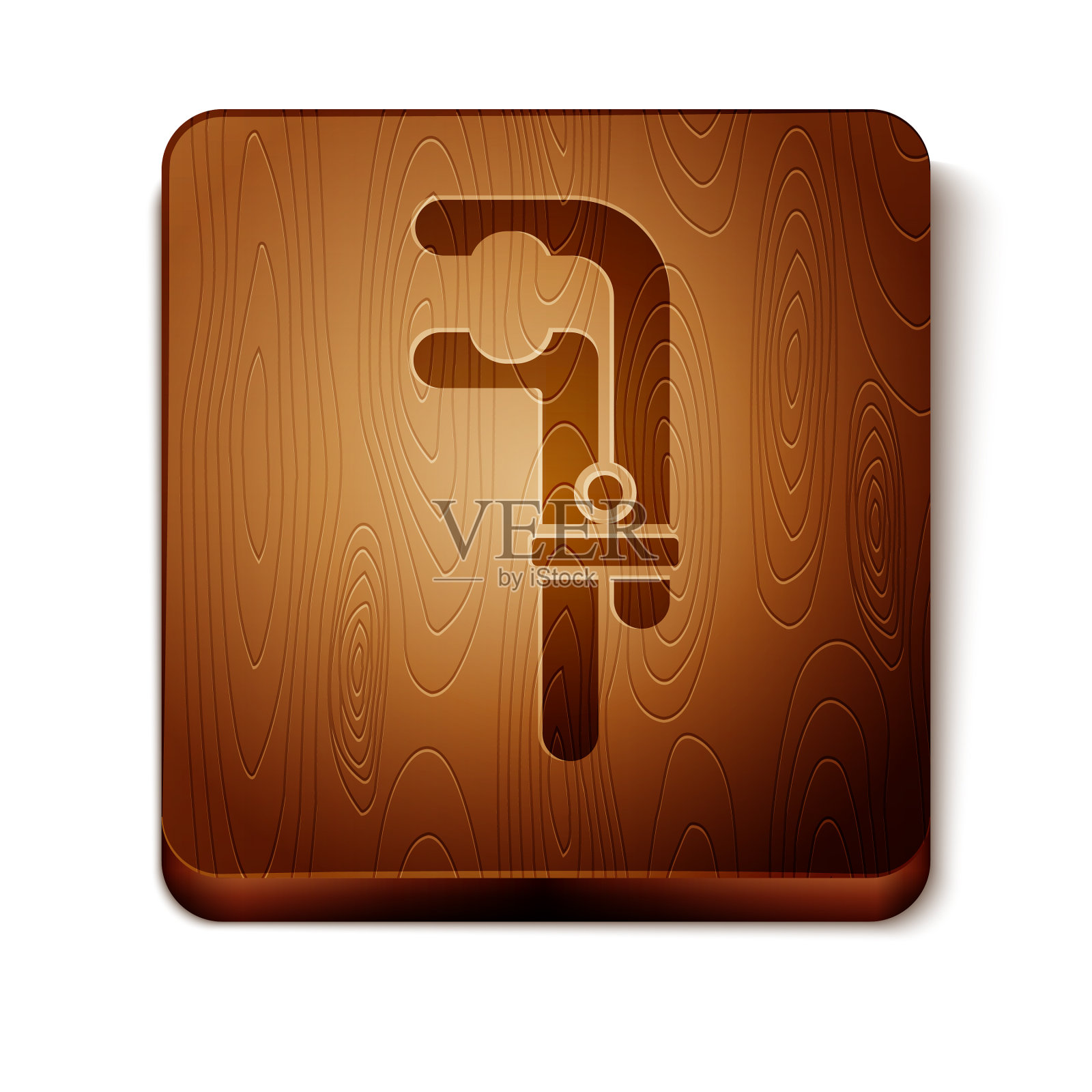 棕色夹具工具图标孤立在白色上图标素材