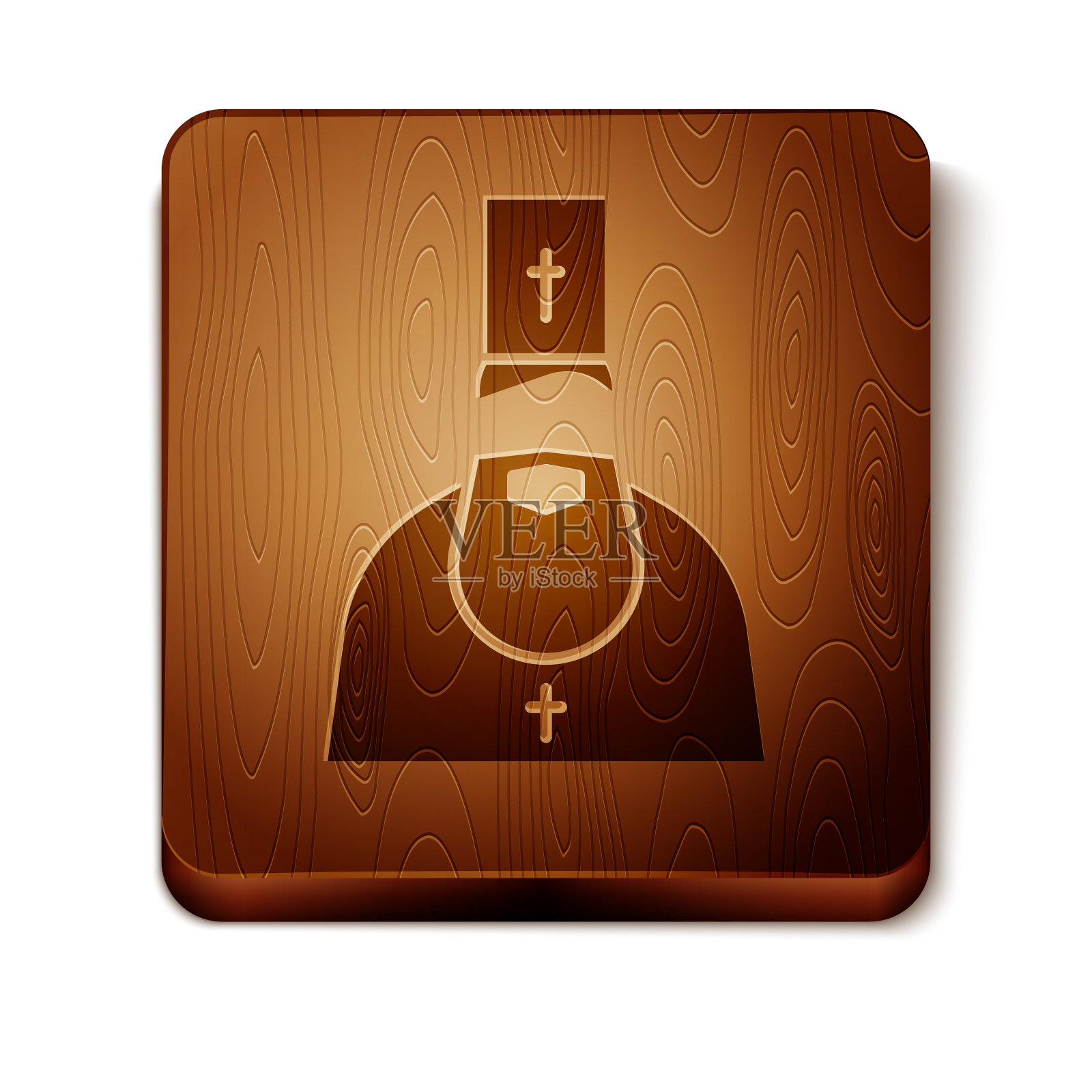 棕色牧师图标孤立在白色背景插画图片素材