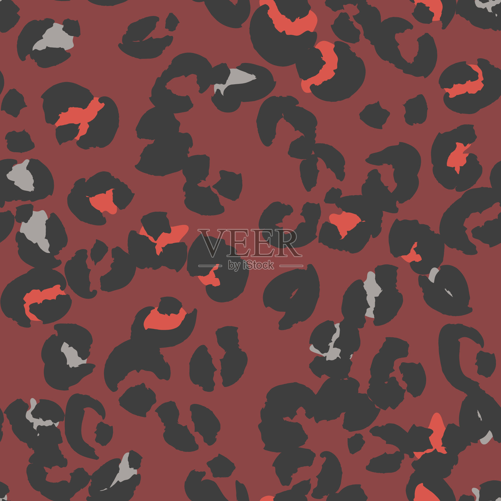 豹纹斑点无缝图案设计。背景矢量图插画图片素材