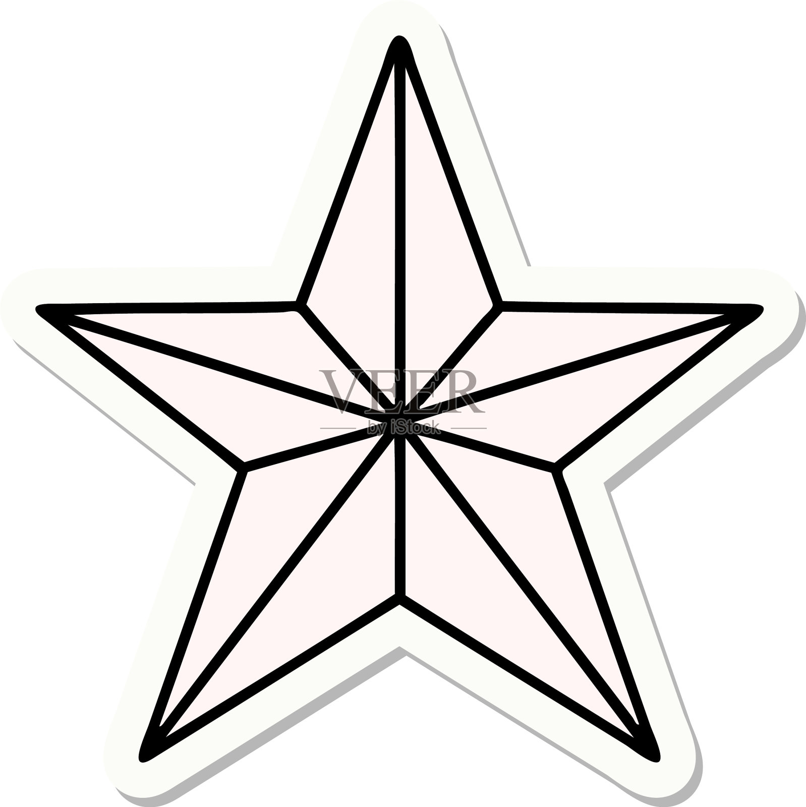 纹身风格贴纸一个星星设计元素图片
