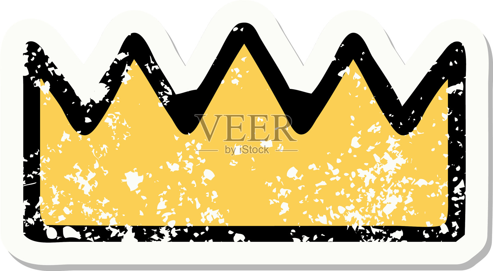 传统的心疼贴纸纹身皇冠设计元素图片