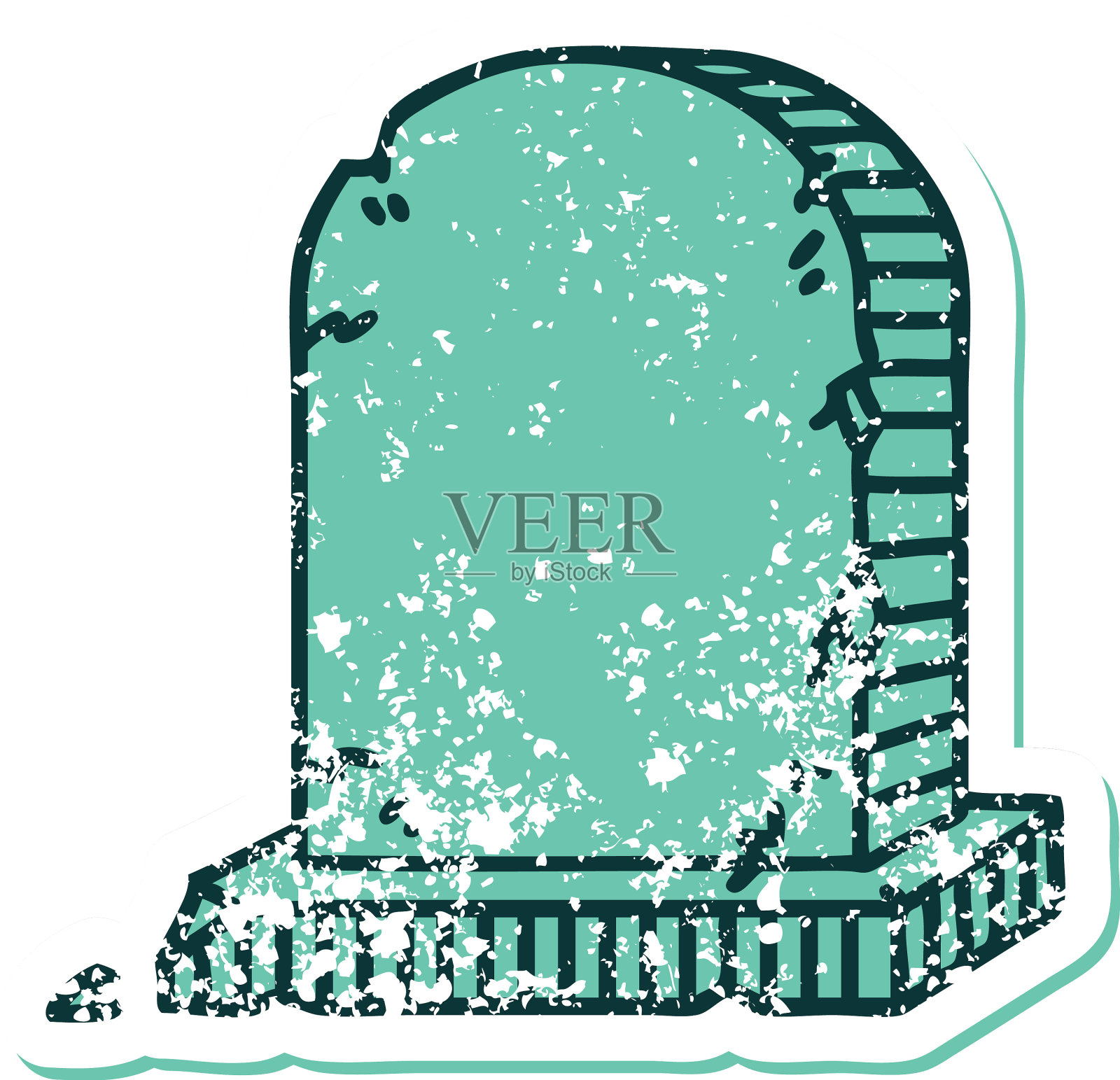 心疼贴纸纹身风格图标坟墓设计元素图片