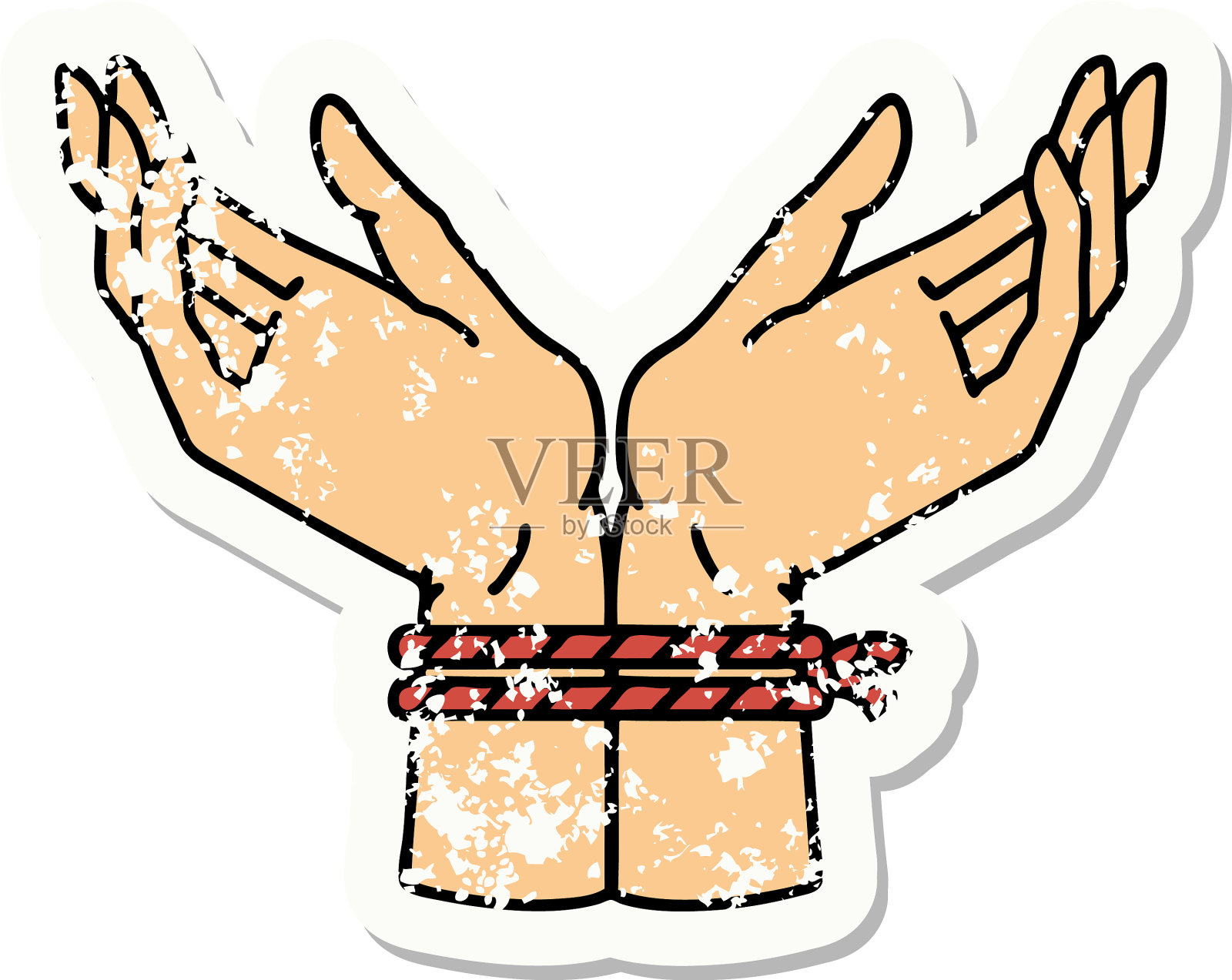 传统心疼贴纸纹身一对设计元素图片