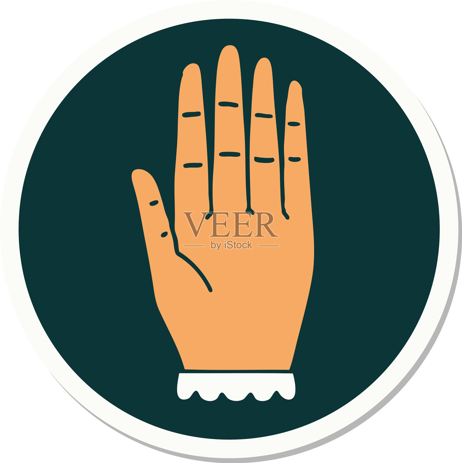 纹身风格贴纸一只手图标素材