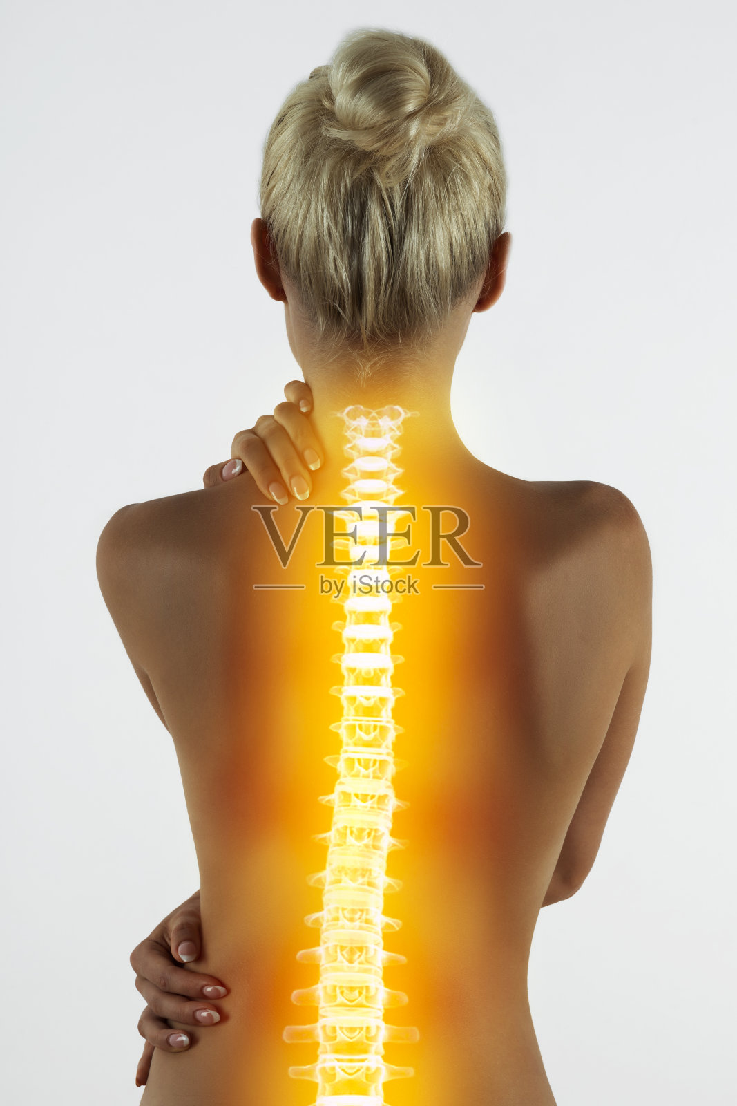 背疼脖子疼的女人照片摄影图片