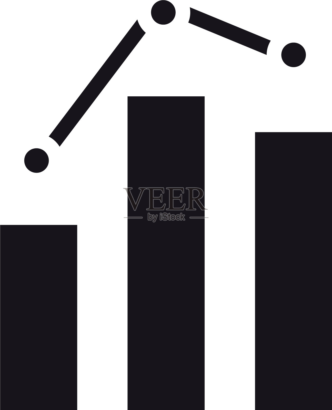 图形条形图图标剪影风格图标素材