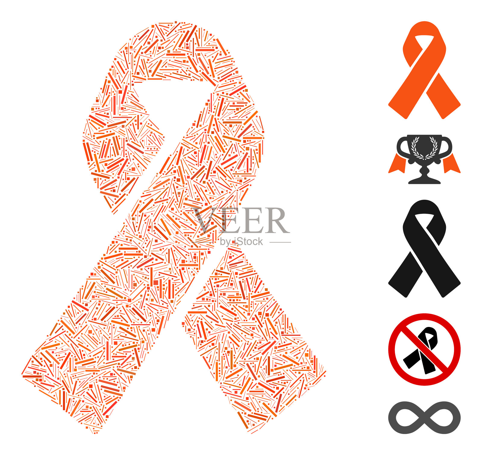 线性带状图标马赛克插画图片素材