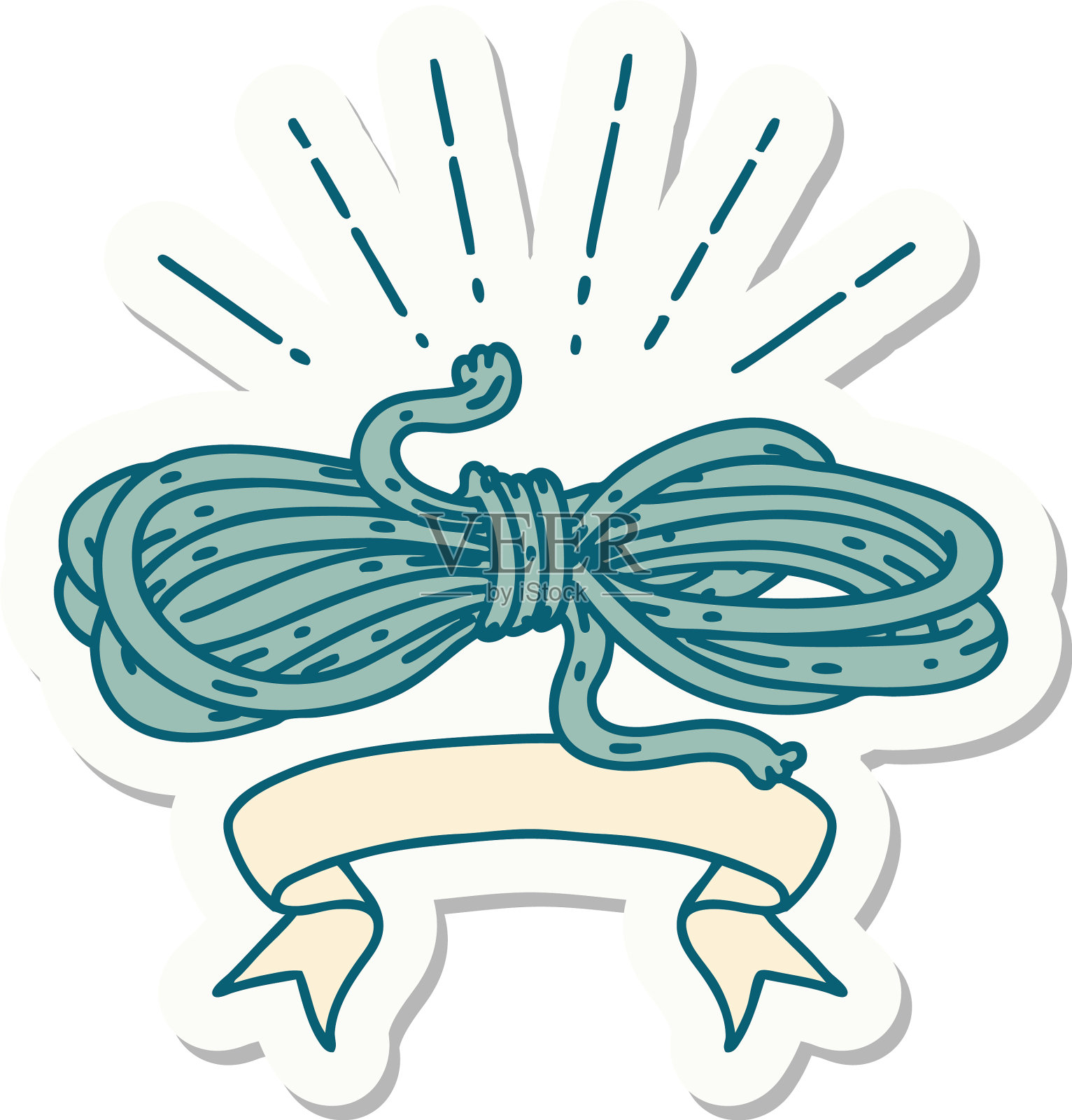 贴纸纹身风格缠绕绳设计元素图片