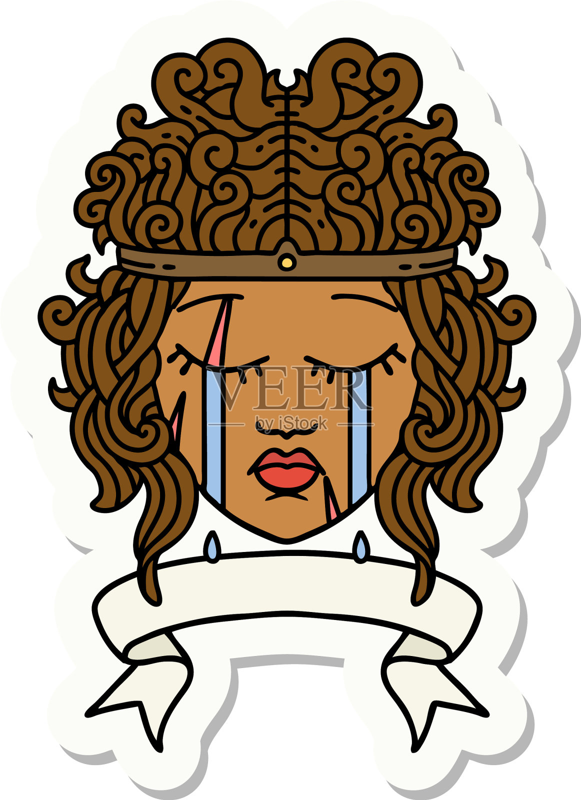 带着横幅贴纸哭泣的野蛮人设计元素图片