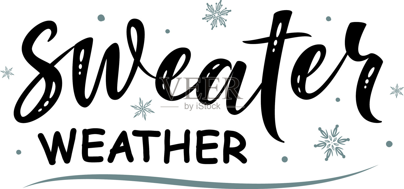 毛衣天气暖手画简单字插画图片素材