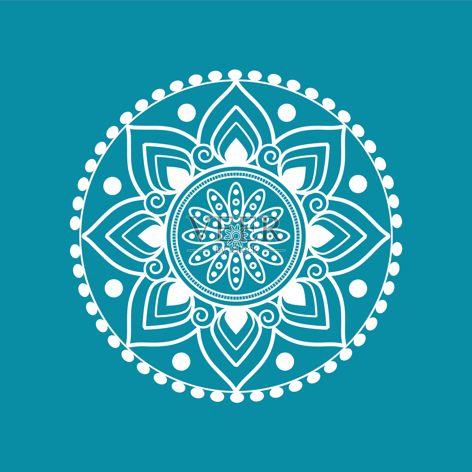 曼陀罗花的图案插画图片素材