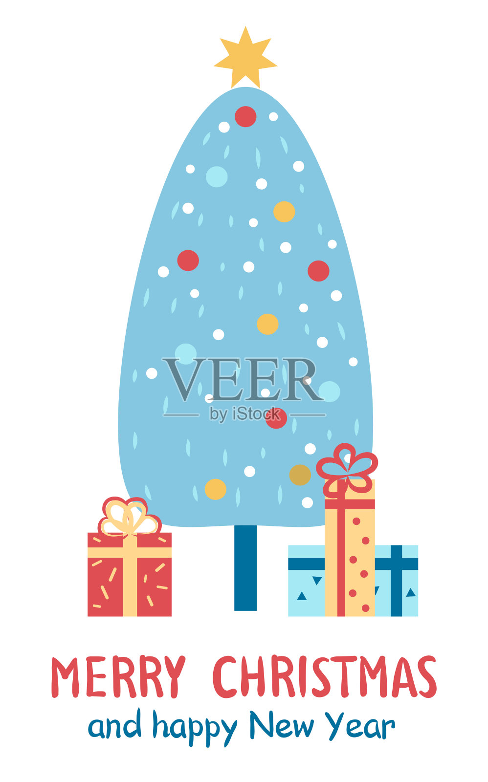 圣诞快乐，恭贺新禧插画图片素材