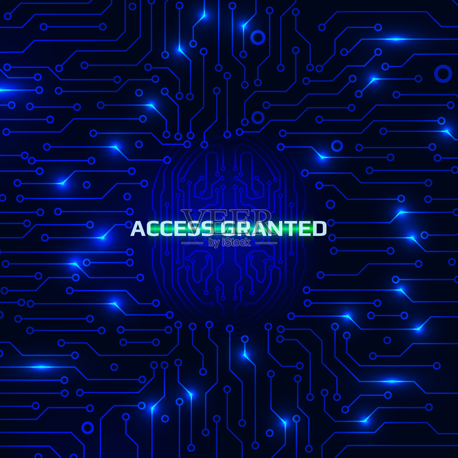 指纹安全扫描数字系统个人信息识别向量。插画图片素材