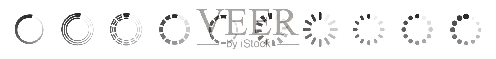 加载图标集合。矢量图插画图片素材