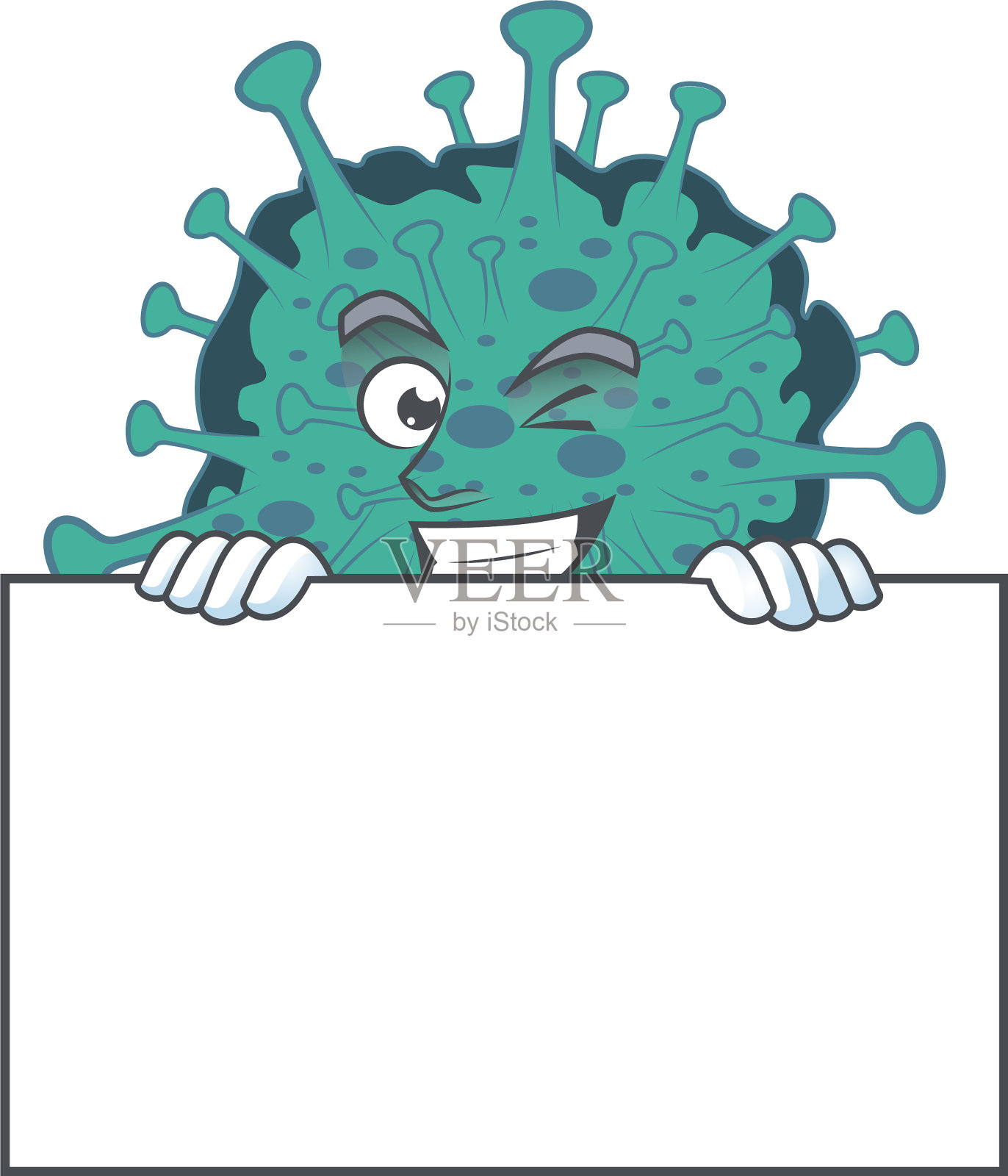 欢快批评冠状病毒漫画有一个板插画图片素材