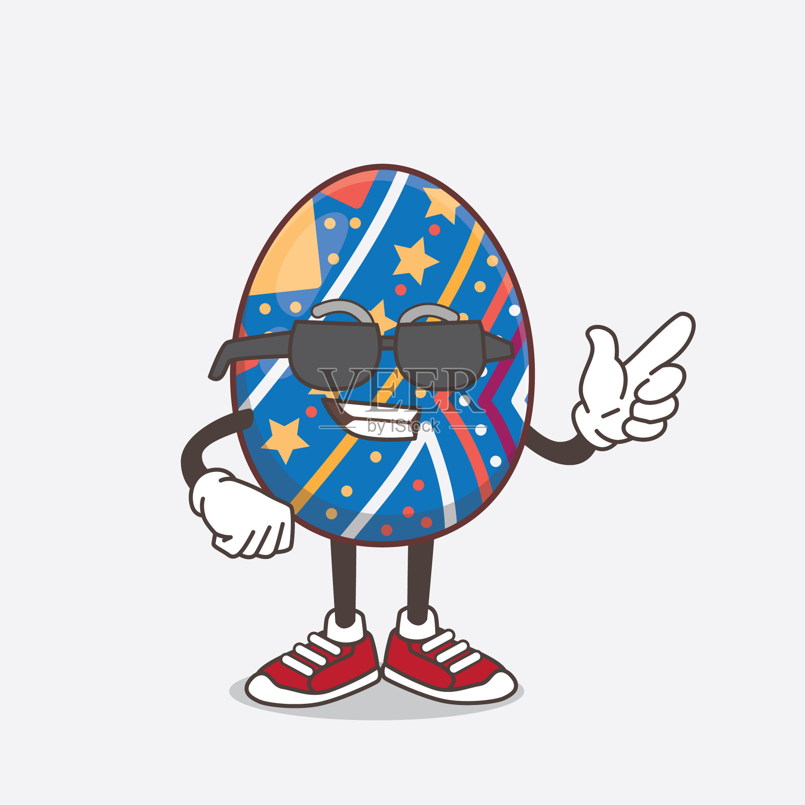 复活节彩蛋卡通吉祥物人物穿着黑色插画图片素材