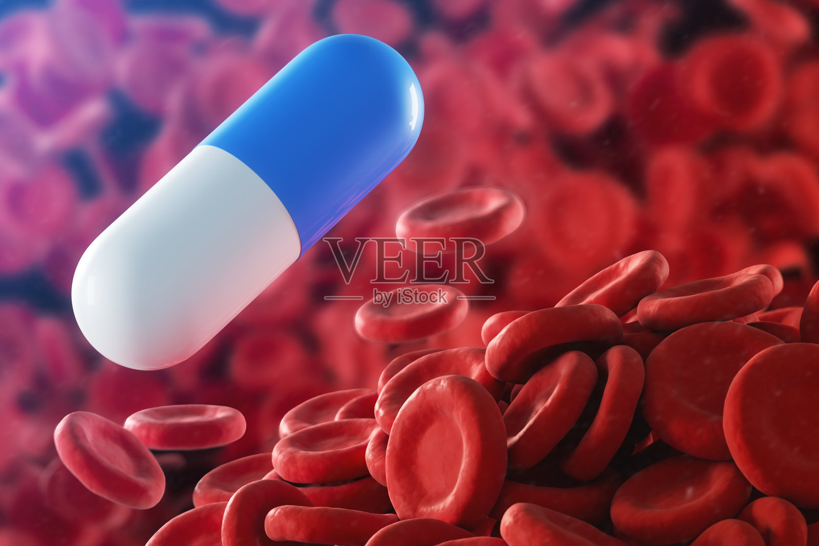 血细胞闭合，药片照片摄影图片