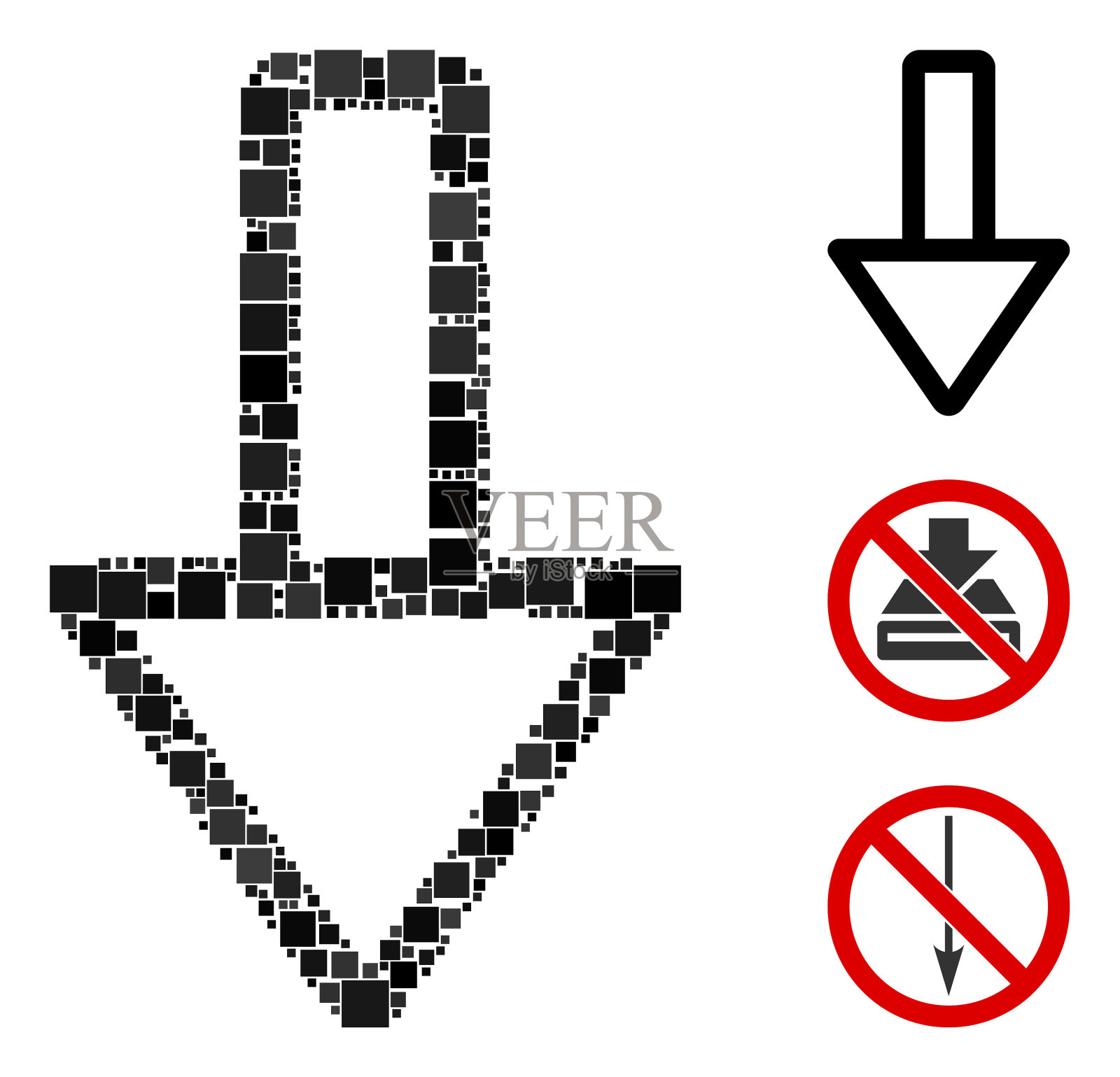 方形图标拼贴插画图片素材