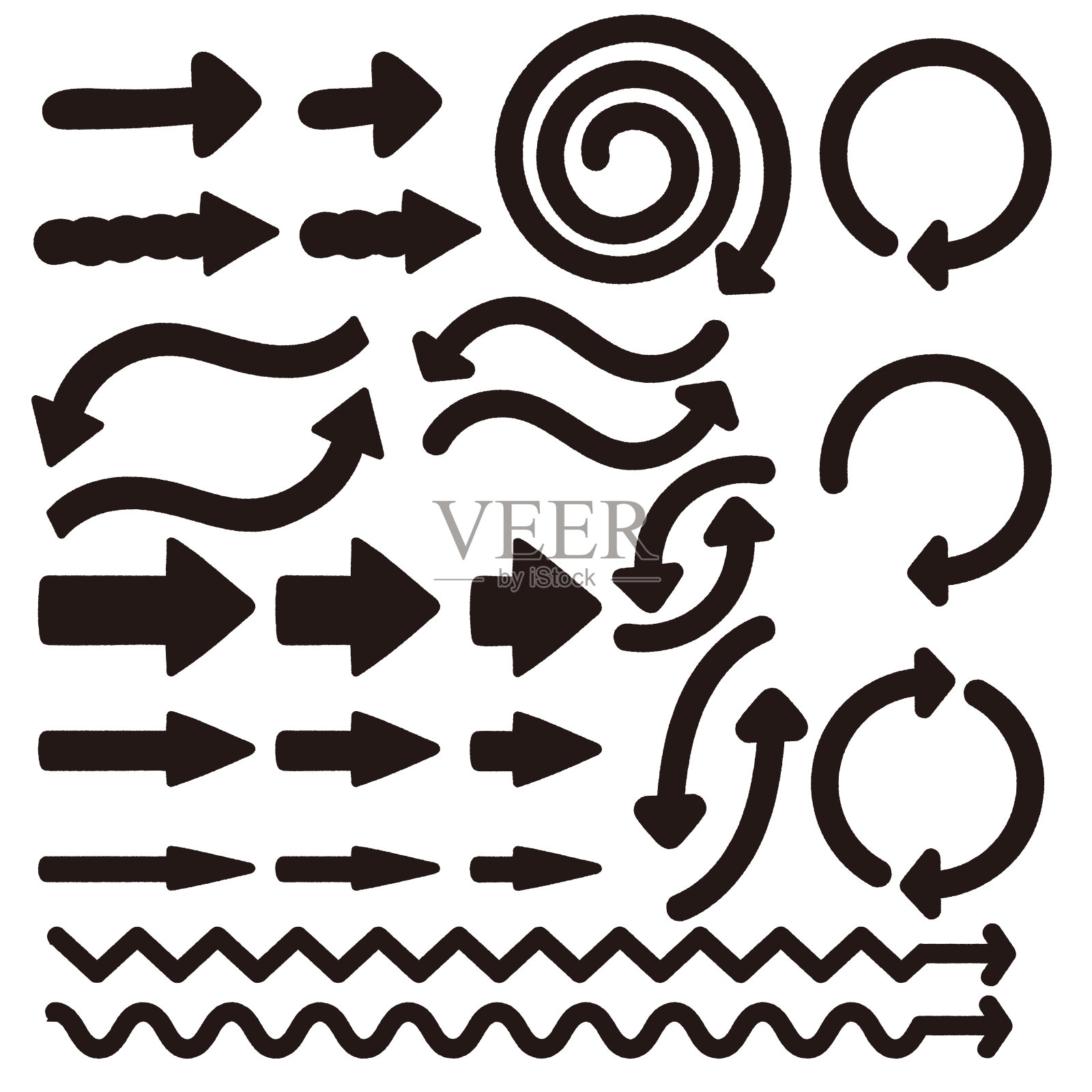 一个简单的箭头插图集。设计元素图片