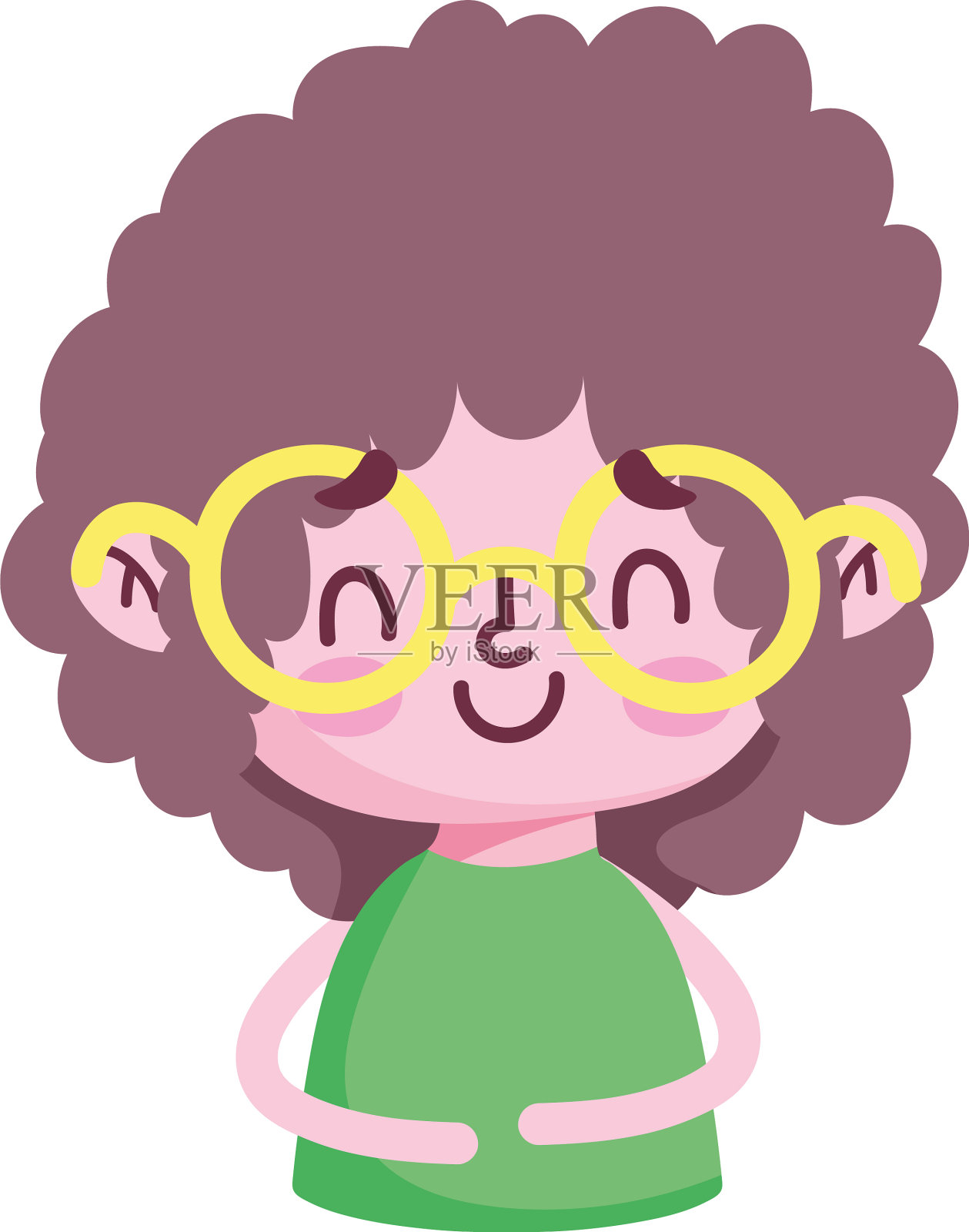 孤立女孩卡通设计设计元素图片