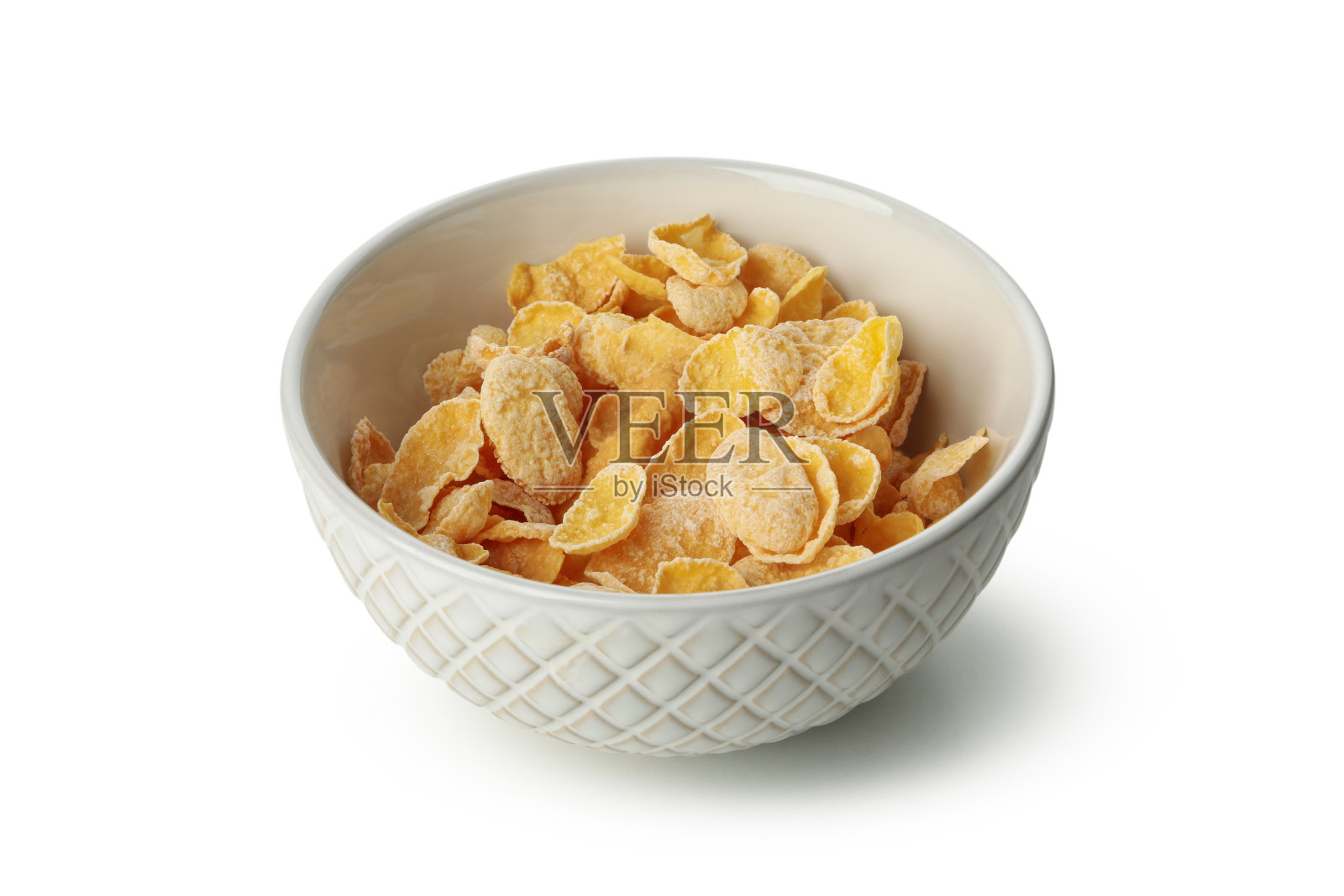 碗与美味的麦片孤立在白色背景照片摄影图片