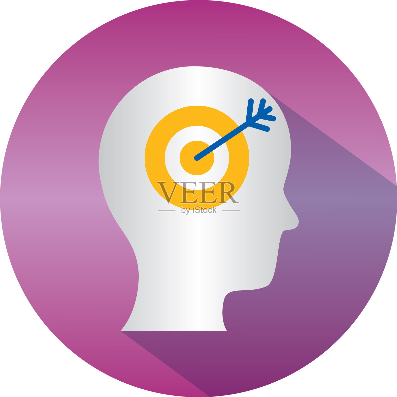 心理健康概念目标图标在人体内设计元素图片