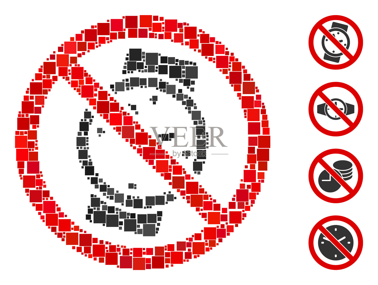 正方形没有手表图标拼贴插画图片素材