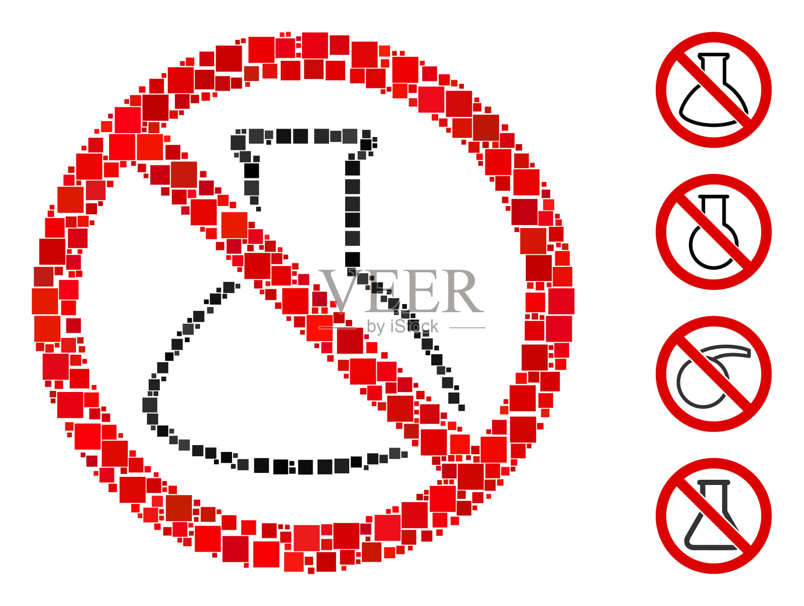 方形无分析反驳图标马赛克插画图片素材