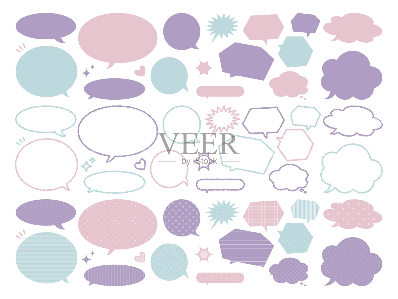 语音气泡/语音气球或聊天气泡线艺术矢量图标的应用程序和网站。插画图片素材