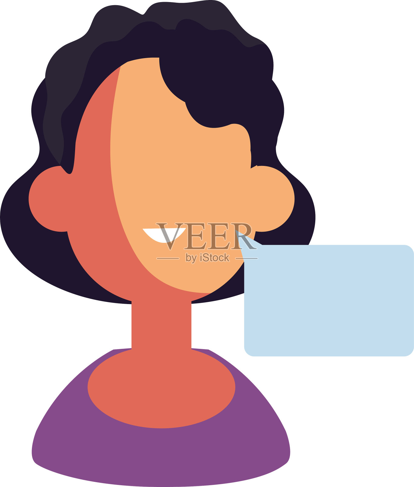 白色背景上有语音泡泡的女人设计元素图片