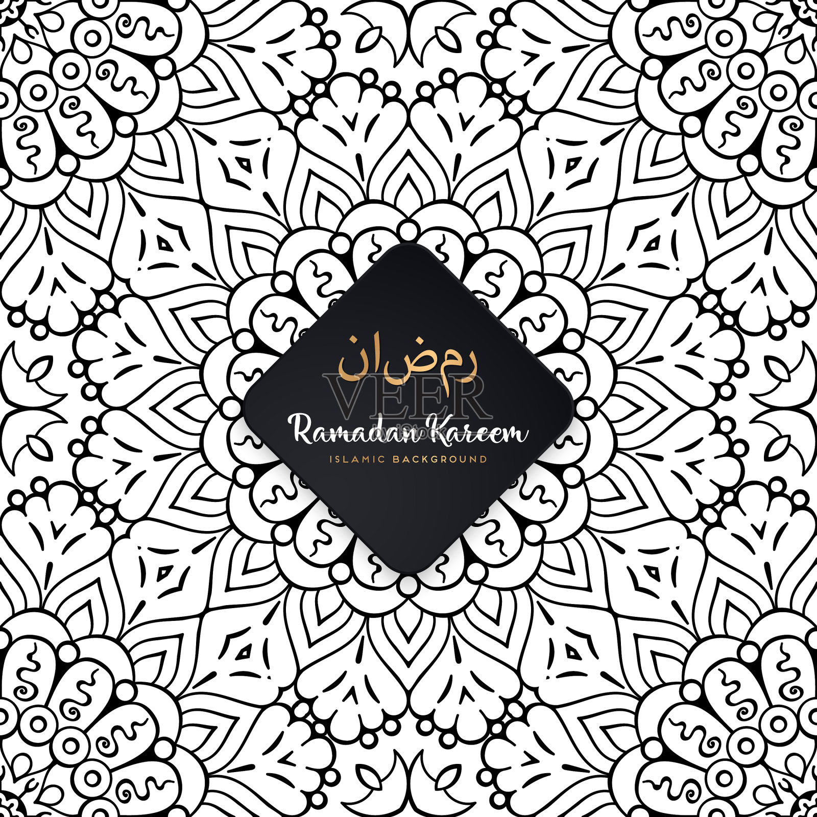 豪华装饰曼陀罗设计背景插画图片素材