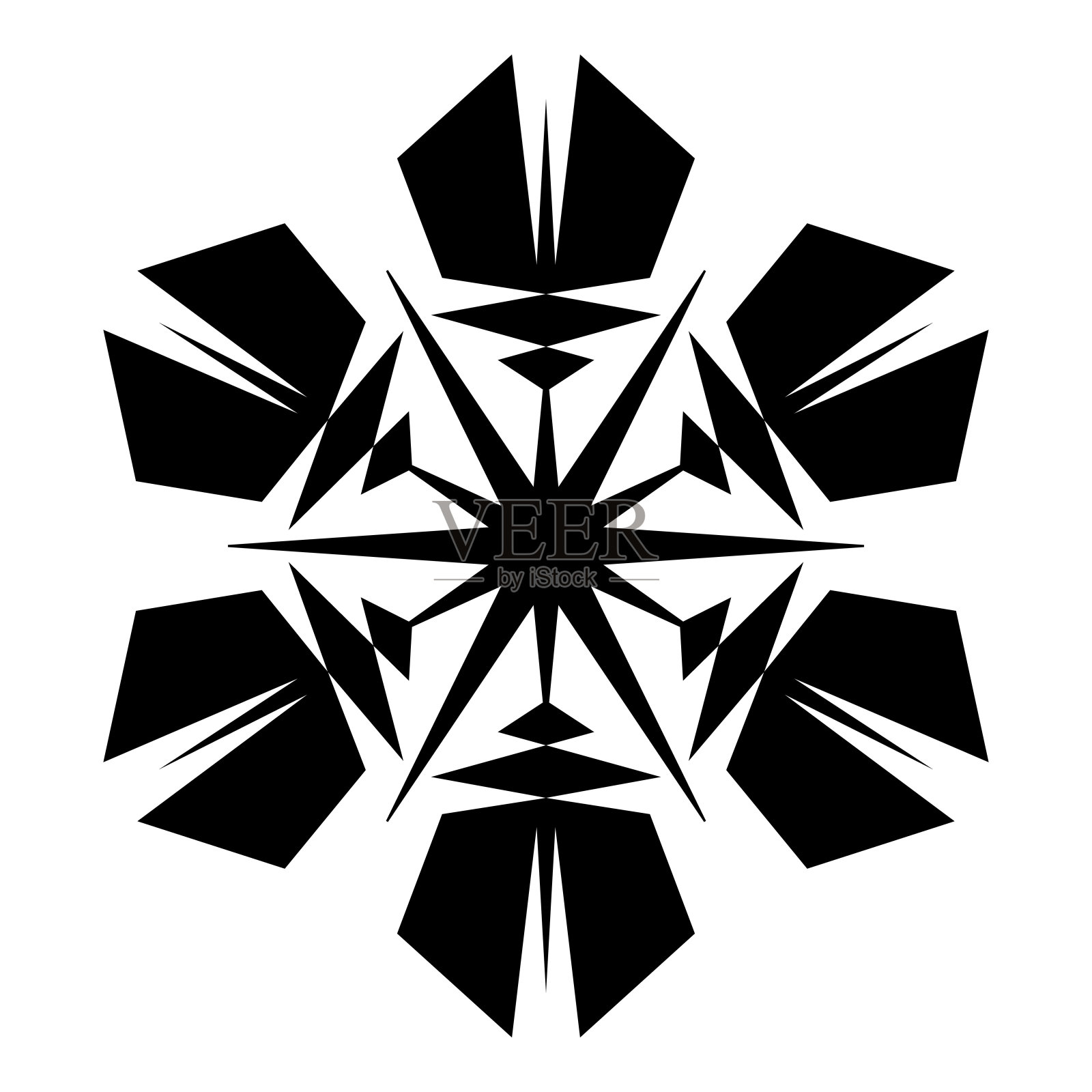 简单孤立的雪花插画图片素材