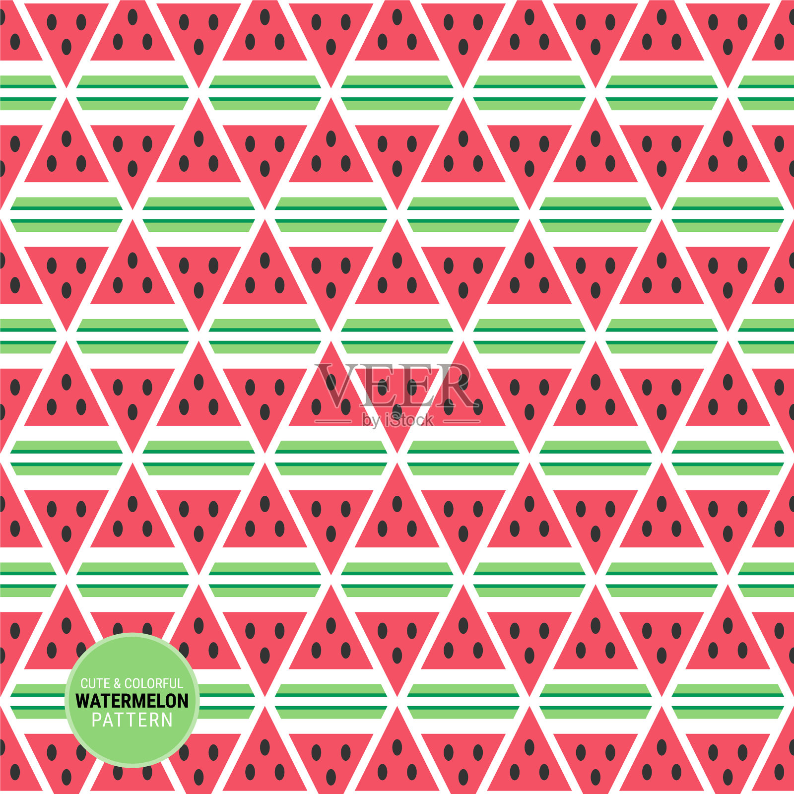 可爱多彩的西瓜图案插画图片素材