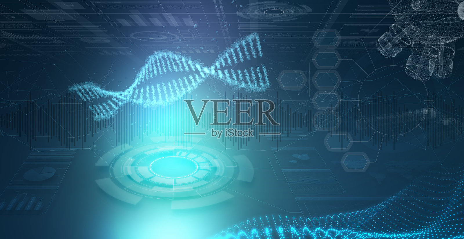 合成DNA螺旋结构的表示照片摄影图片