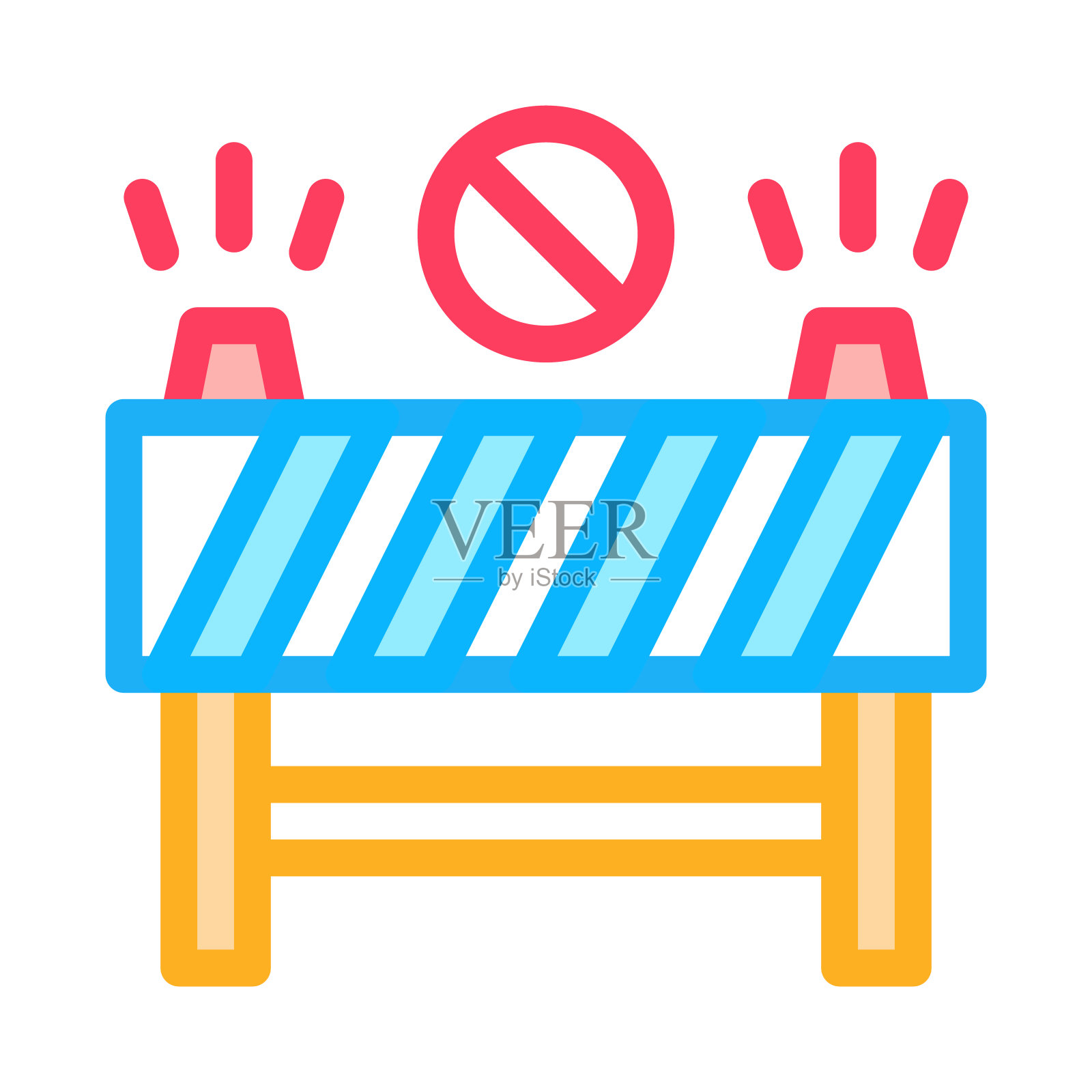 道路障碍图标矢量轮廓符号插图插画图片素材