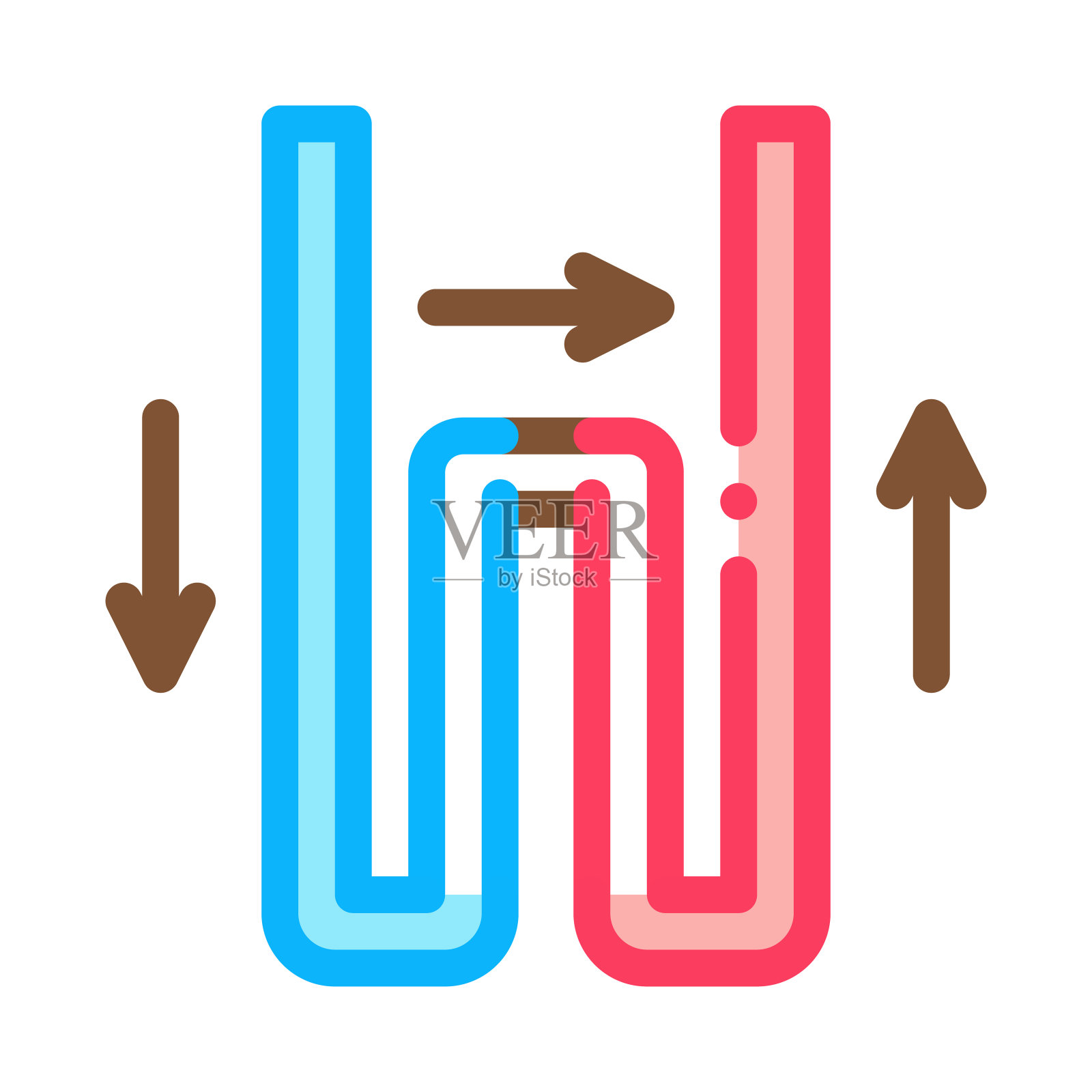 地热管加热设备图标矢量大纲插图插画图片素材