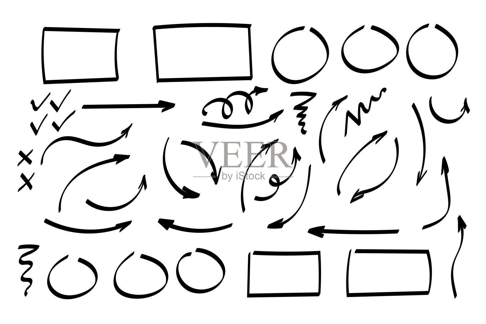 涂鸦的象征。指针图标。指针的图形符号。插画图片素材