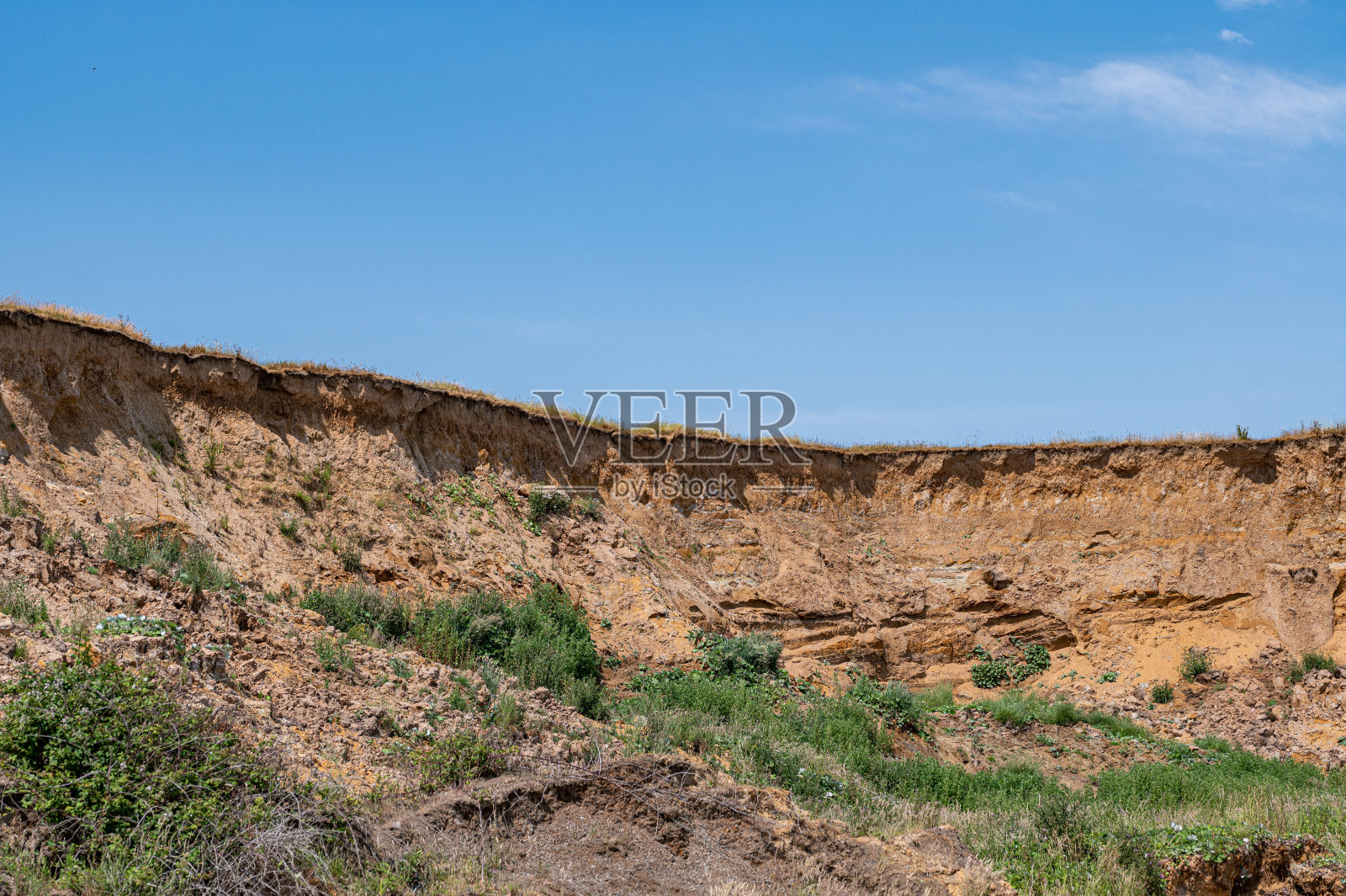 英国埃塞克斯的纳兹，沃尔顿的纳兹海岸侵蚀照片摄影图片