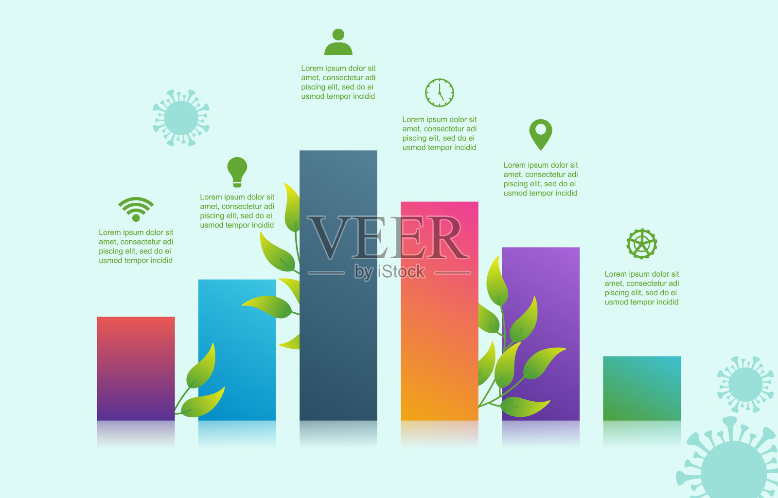 图表上升下降业务下降在大流行的经济衰退插图插画图片素材