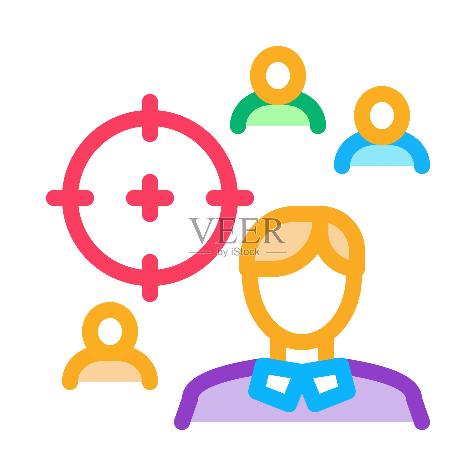 管理目标目标图标矢量轮廓插图插画图片素材