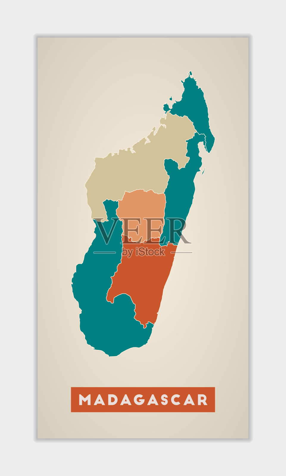 马达加斯加的海报。插画图片素材