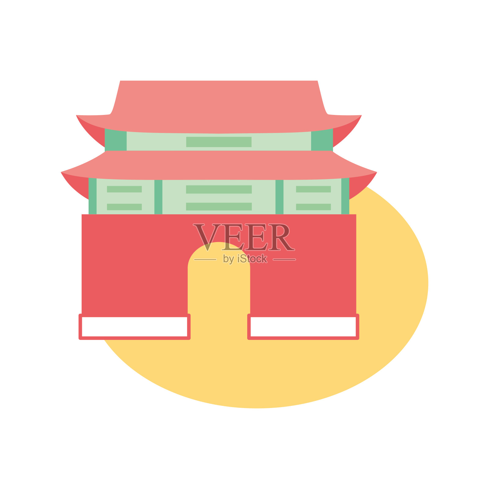 孤立的房子亚洲插画图片素材