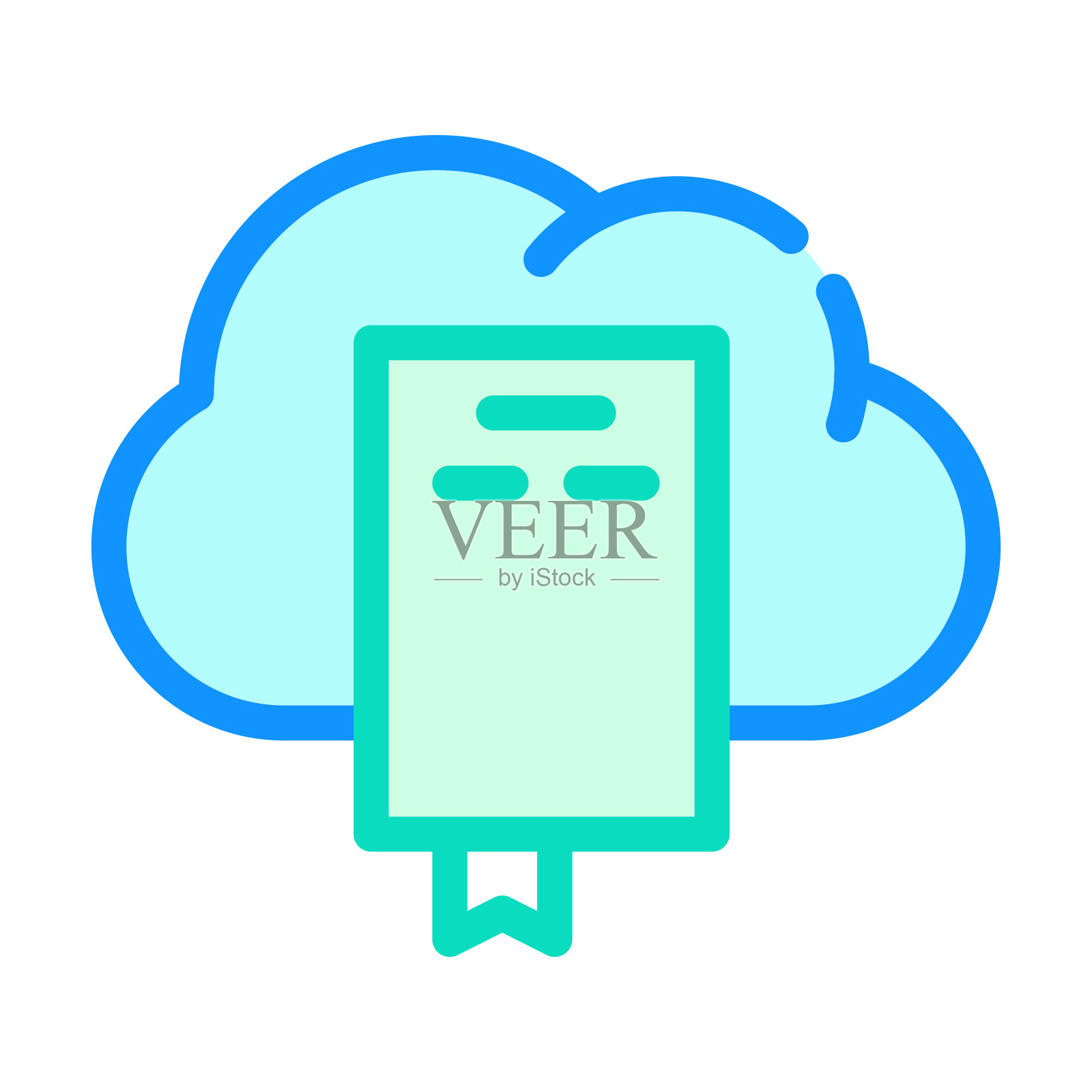 文档云存储颜色图标矢量插图插画图片素材