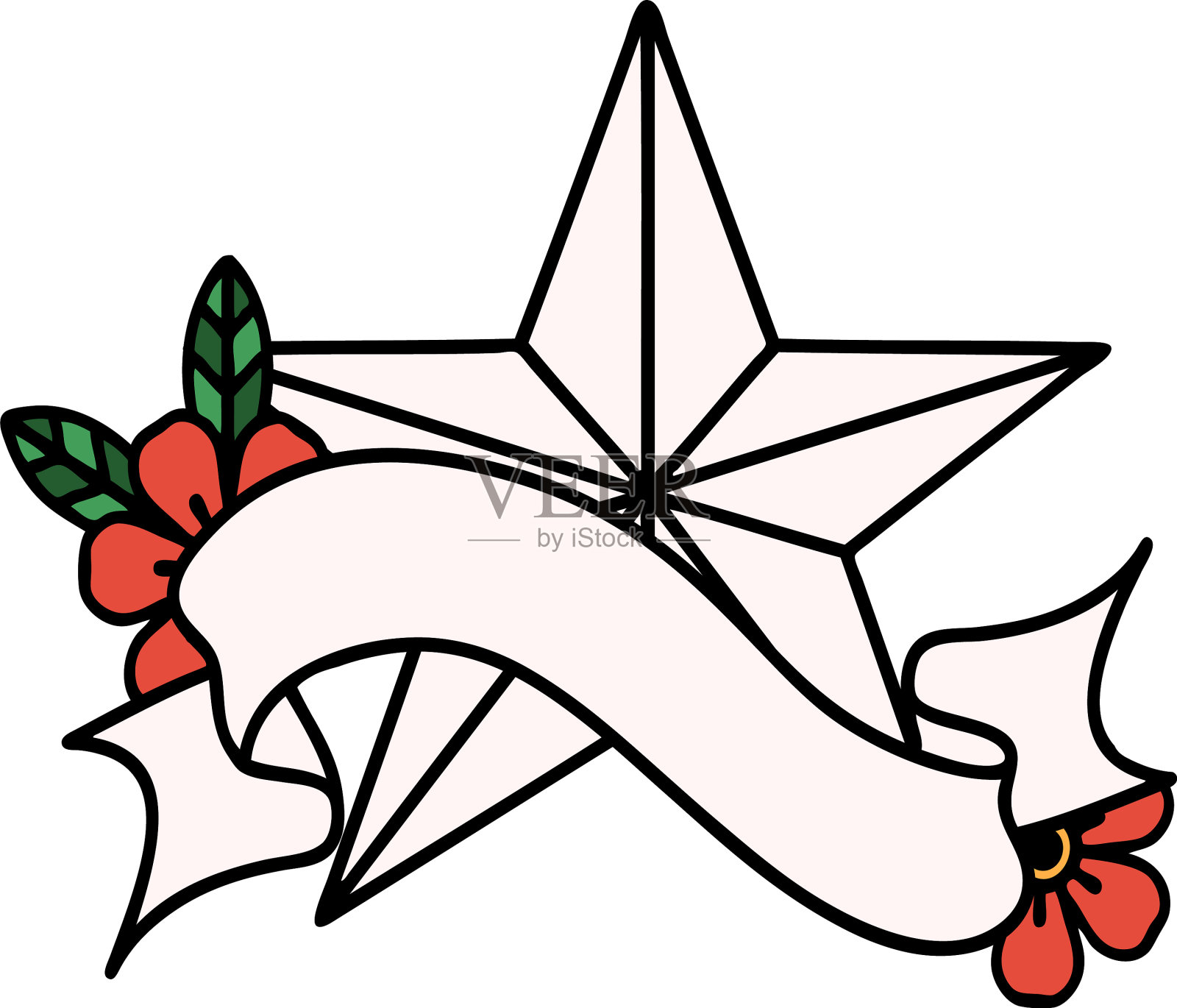 旗帜上纹着一颗星星设计元素图片