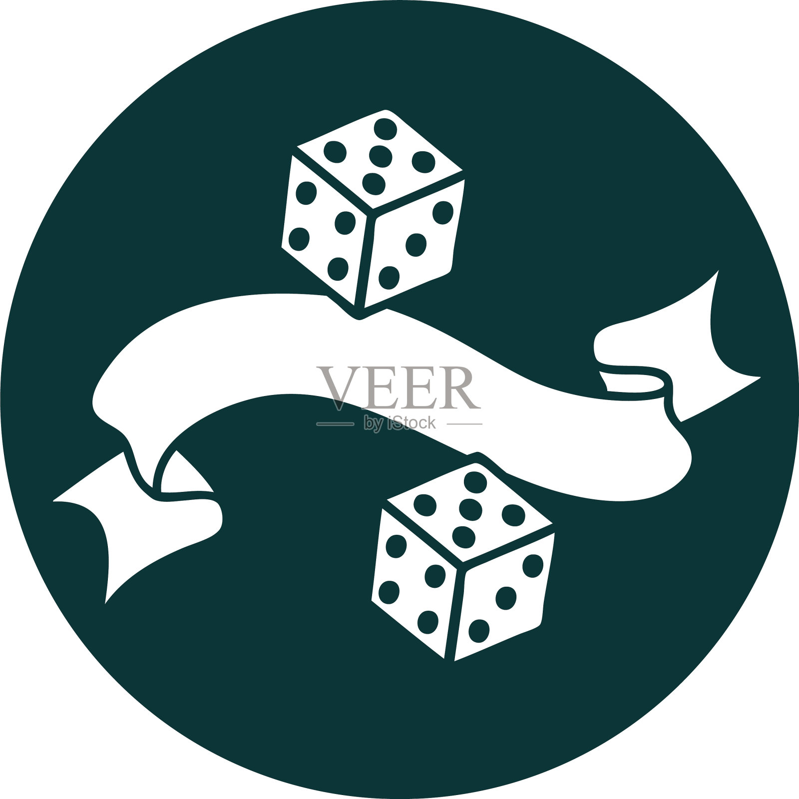 图标与旗帜一个骰子插画图片素材