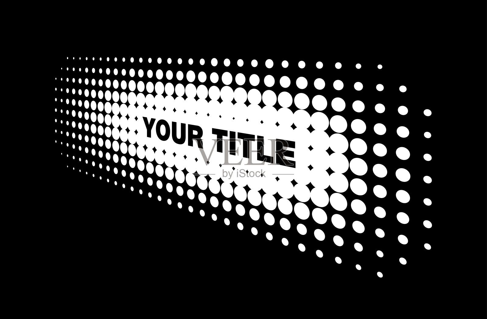 半色调白色横向透视框架抽象点标志会徽设计元素的技术，医疗，治疗，化妆品。条纹边框图标使用半色调圆点光栅纹理。向量插画图片素材