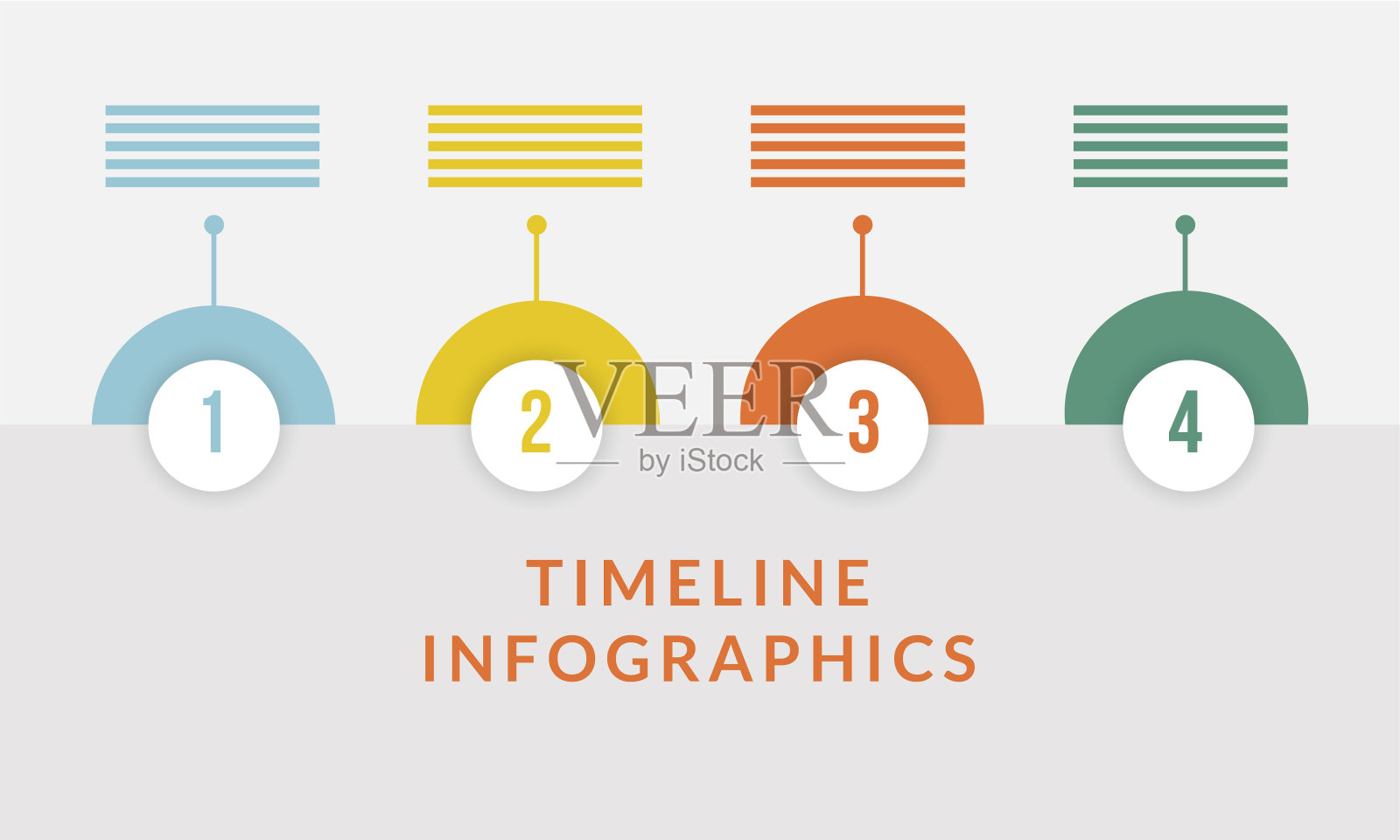 时间轴信息图彩色圆与线向量设计插画图片素材