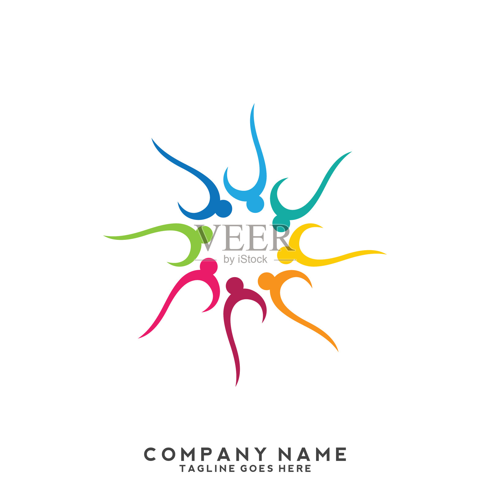 人们社区创意中心社会联系设计元素图片