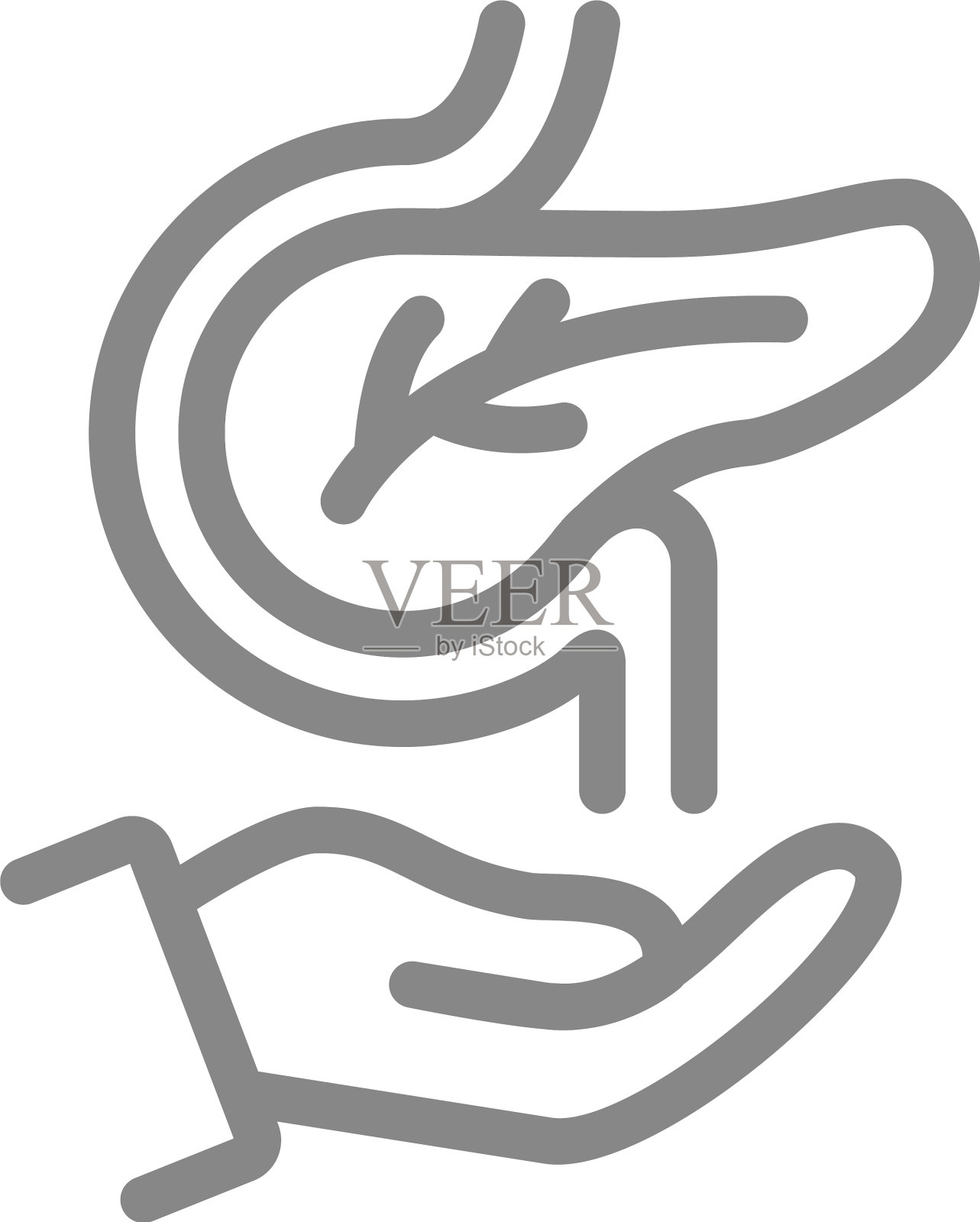 胰腺上手线图标人类治疗设计元素图片