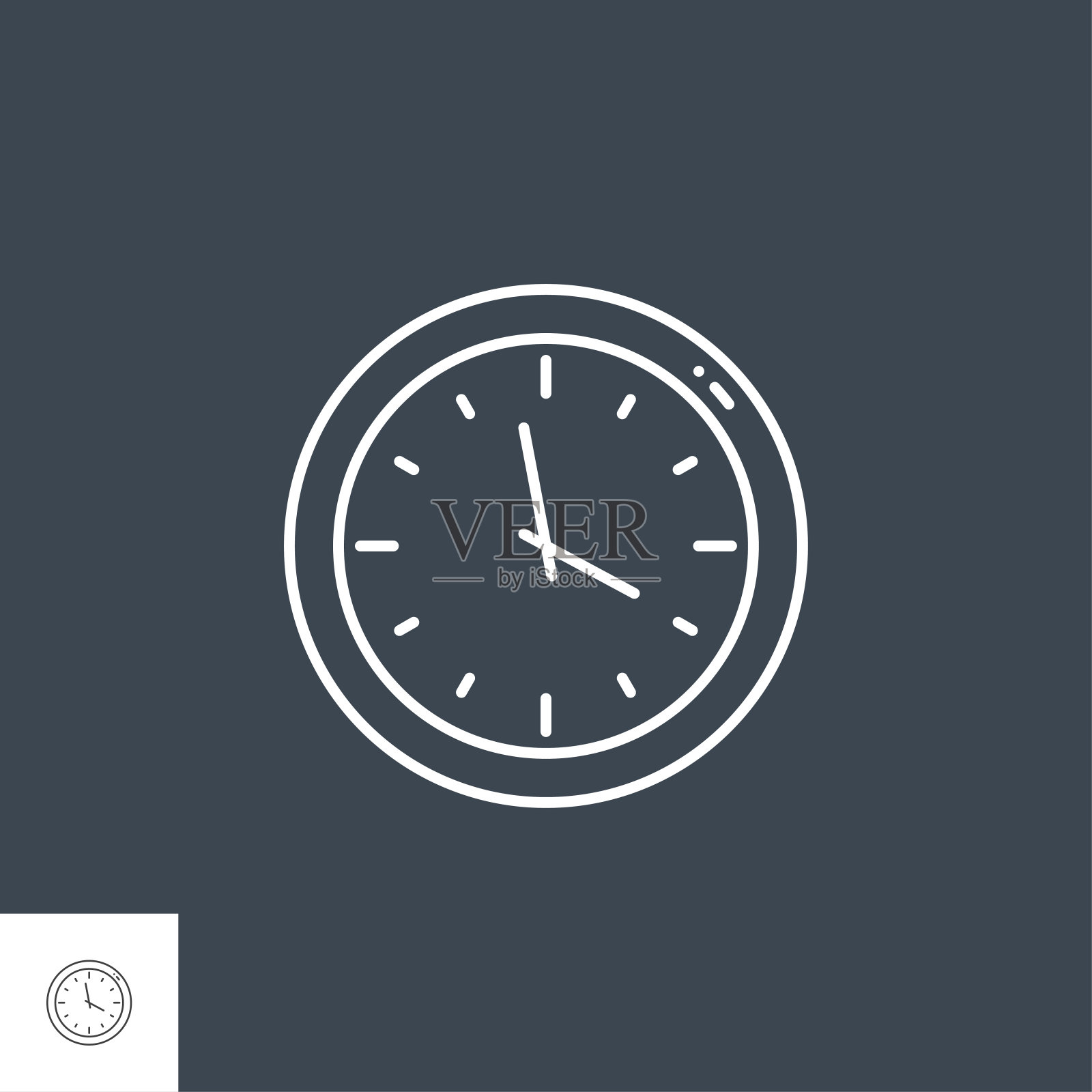 时钟相关的矢量线图标插画图片素材